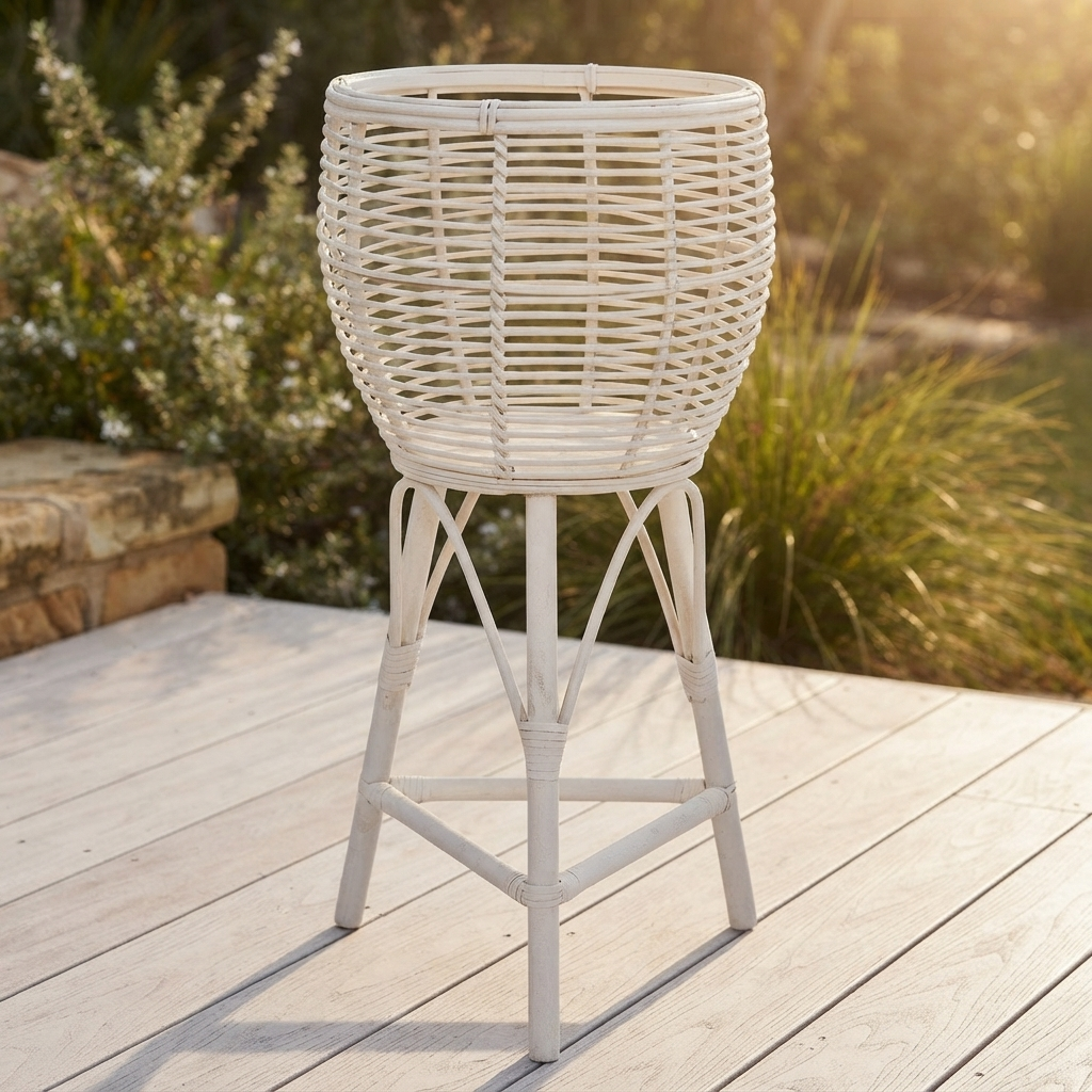 Amiri Rattan Planter Stand - Large — outdoor setting