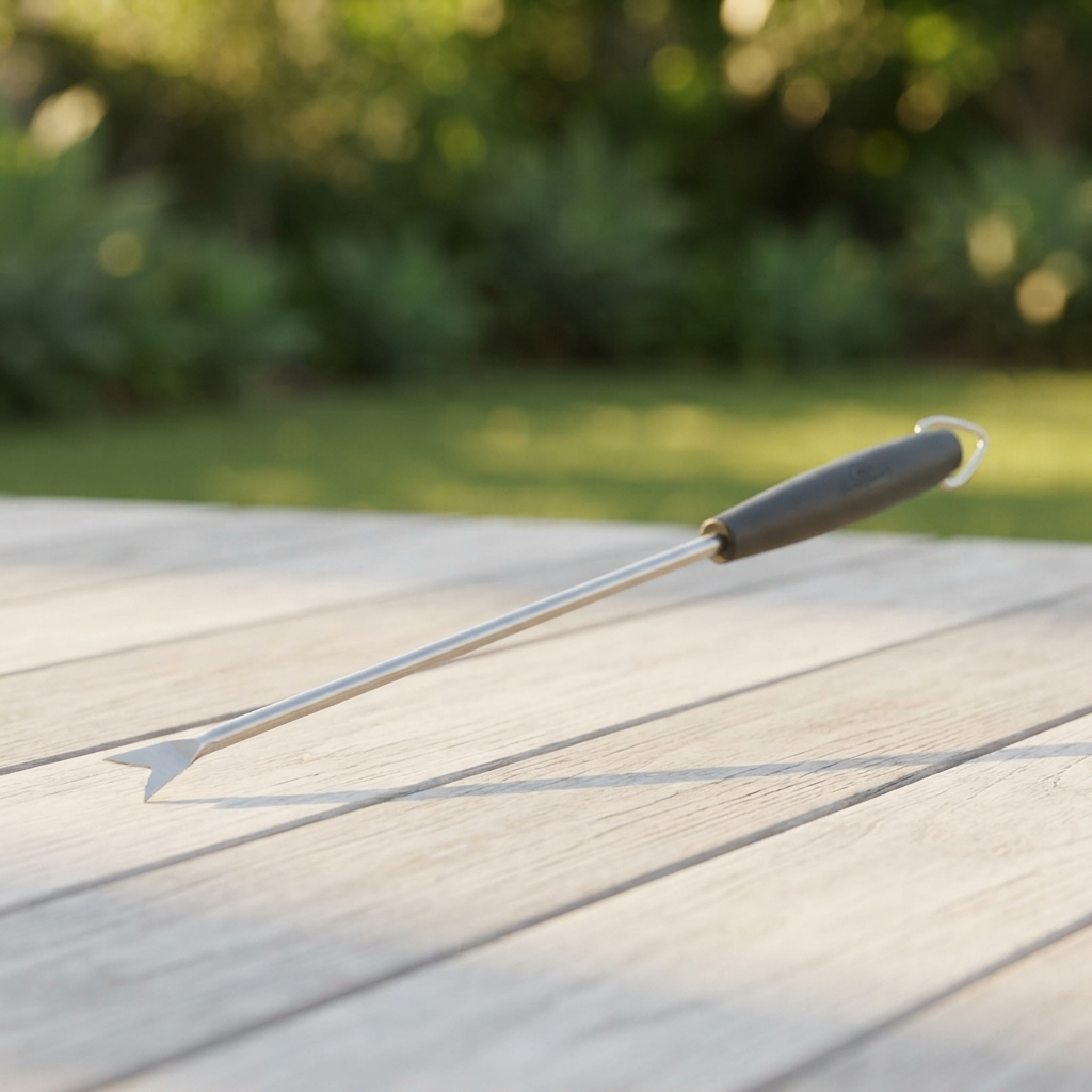 Stainless Steel Grid Scraper — outdoor setting