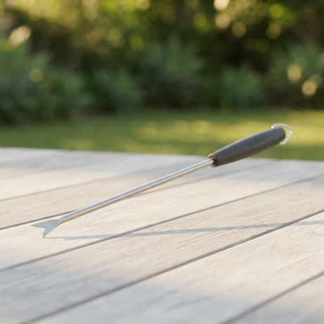 Stainless Steel Grid Scraper — outdoor setting