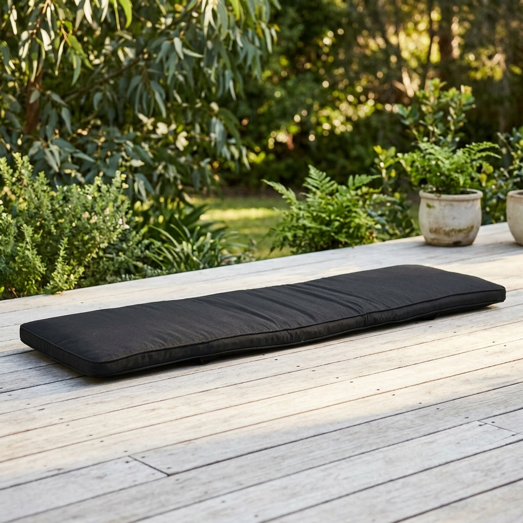 Bench Seat Cushion 195cm - Charcoal — outdoor setting