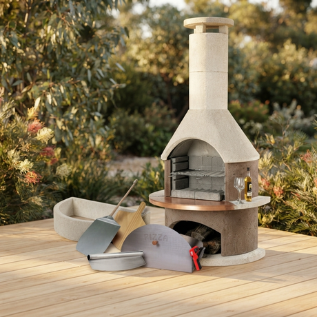 Buschbeck Rondo Pizza Pro Package - Mocha — outdoor setting