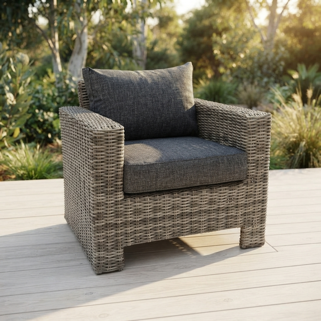 Banksia Armchair - Grey Storm — outdoor setting