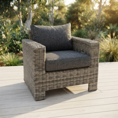 Banksia Armchair - Grey Storm — outdoor setting