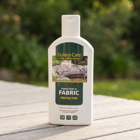 Golden Care Fabric Protector — outdoor setting