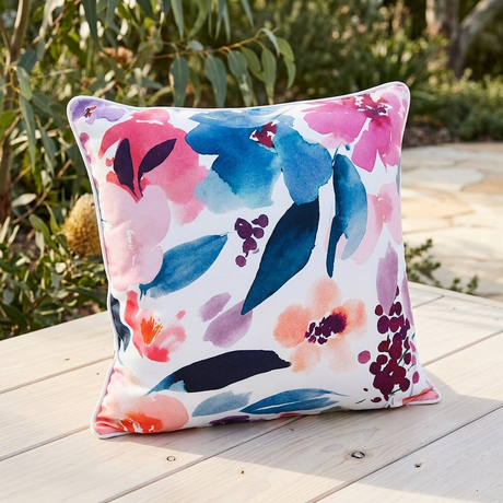Watercolour Outdoor Cushion 45x45cm — outdoor setting