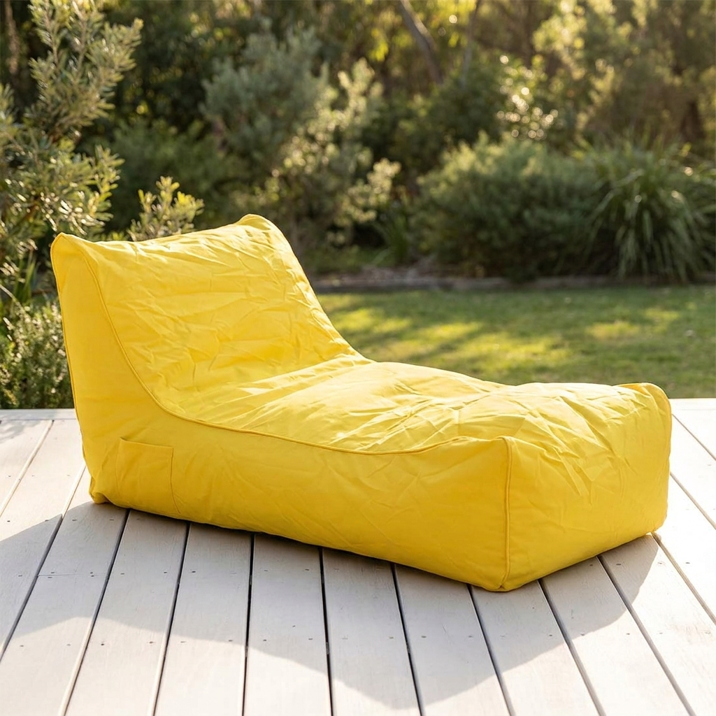 Laid Back Yellow Outdoor Beanbag — outdoor setting