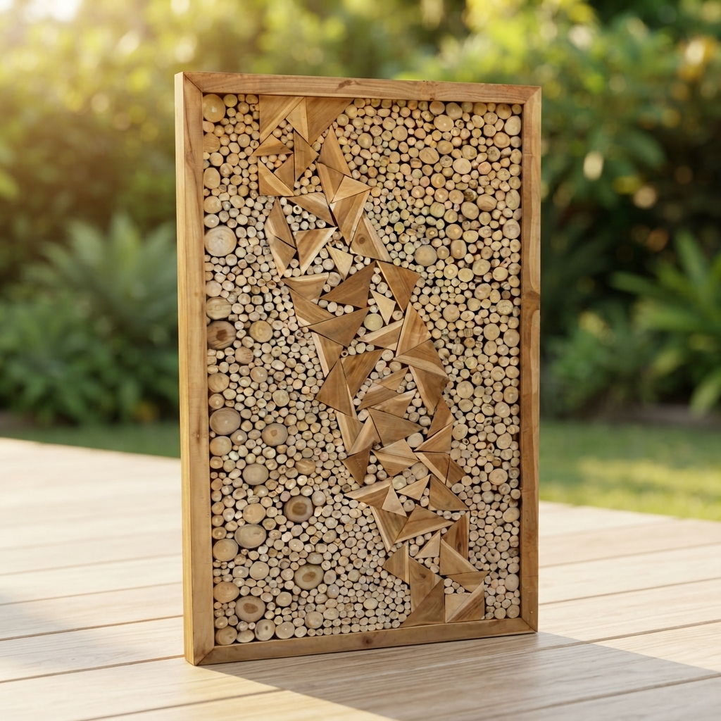 Teak Wall Art - Milkyway — outdoor setting