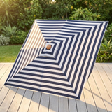 Replacement Canopy for 2m Aluminium Umbrella - Navy and White Stripe — outdoor setting