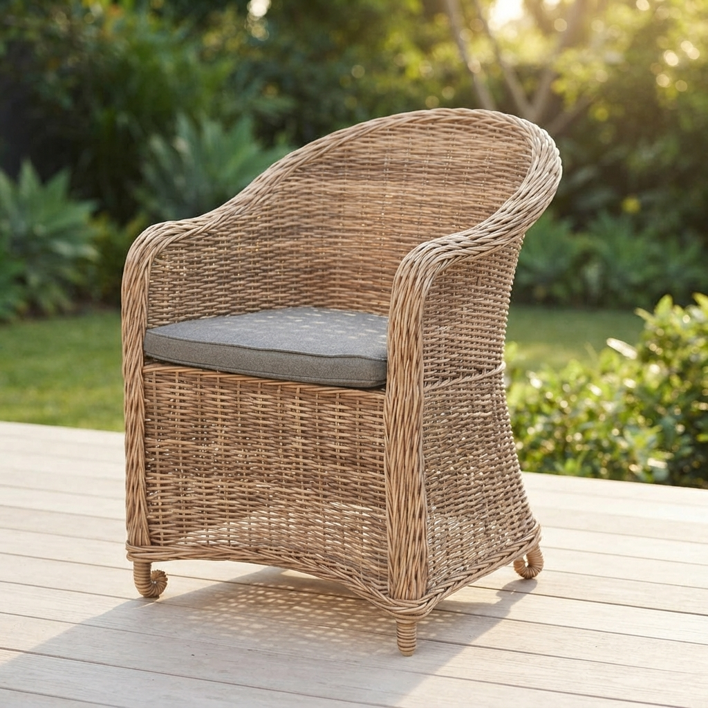 Portland Dining Chair - Natural — outdoor setting