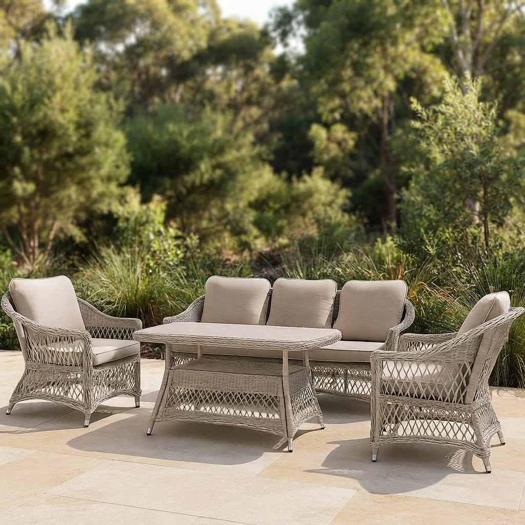Cronulla Wicker Lounge Set — outdoor setting