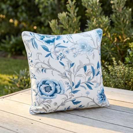 Blue Haze 45x45cm Outdoor Cushion — outdoor setting