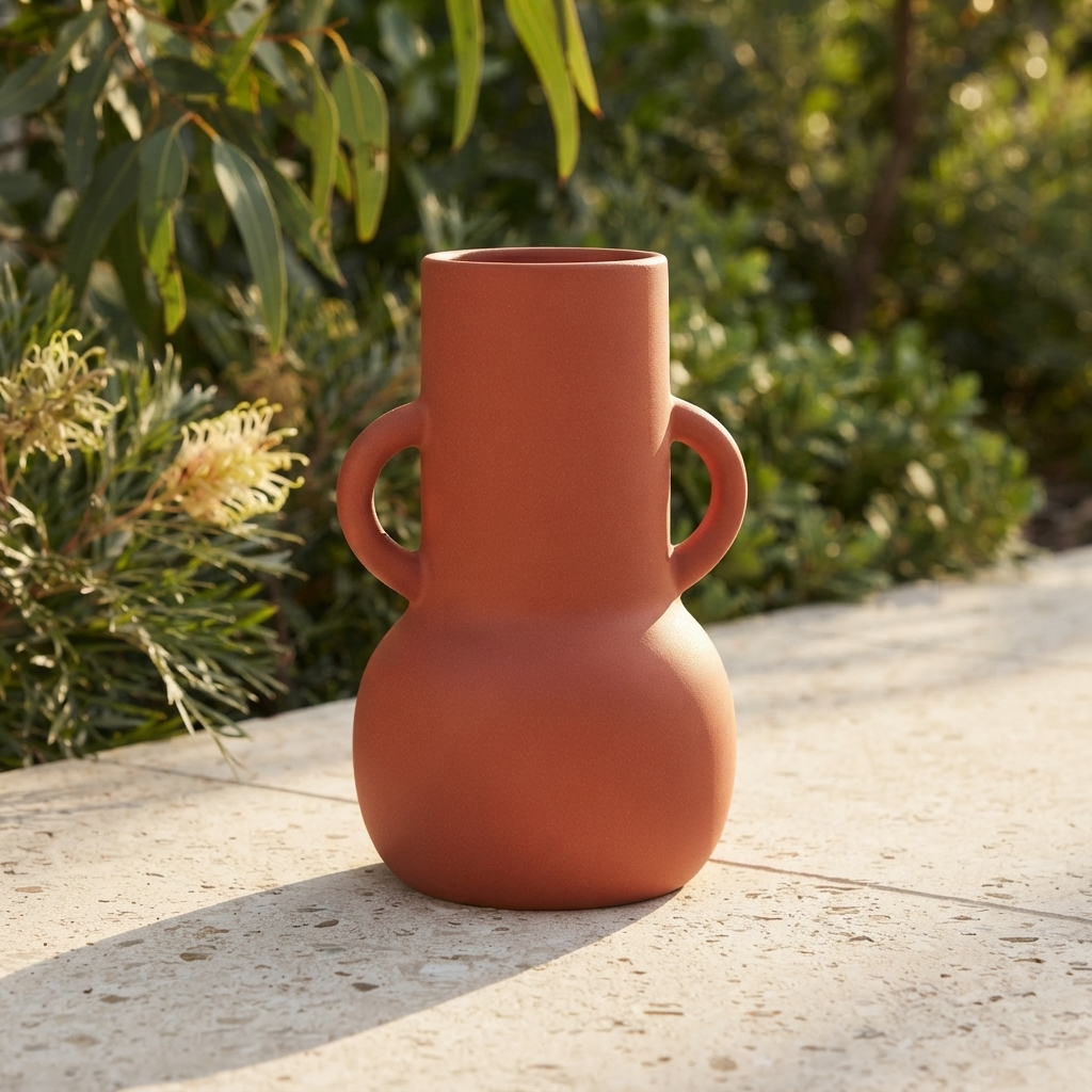 Kef Vase 14 x 13 x 20cm Tabasco — outdoor setting