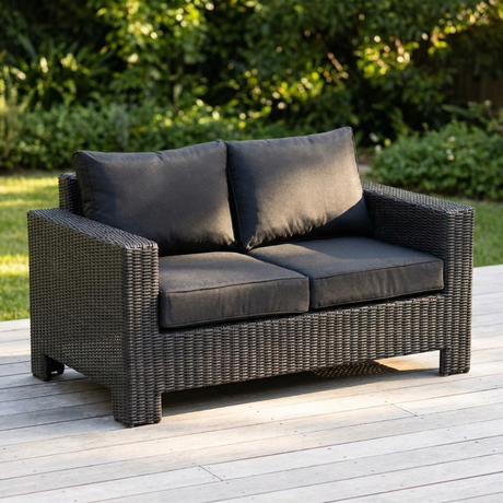 Banksia 2 Seat Sofa - Black Charcoal — outdoor setting