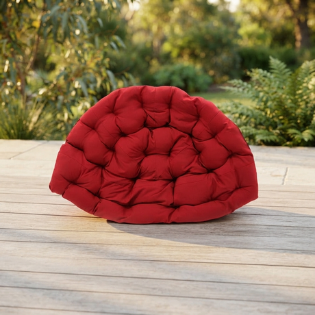 Kakadu Cushion Red — outdoor setting