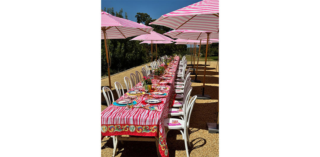 Billy Fresh 3m Bamboo Flamingo Umbrella - Pink