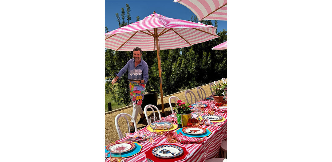 Billy Fresh 3m Bamboo Flamingo Umbrella - Pink