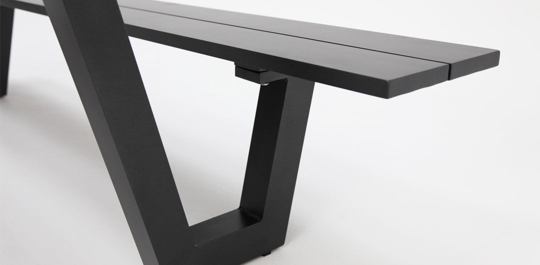 Addison Table and Bench Setting - Anthracite