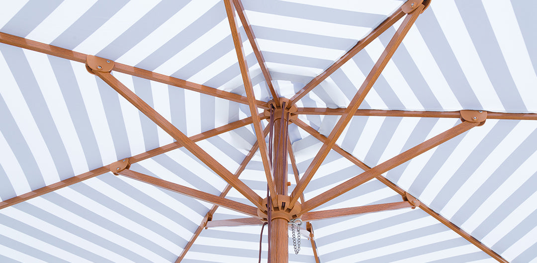 Billy Fresh 3m Timber-Look Aluminium Bahamas Umbrella - Navy