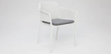 Persia Bailey Armchair Round 5pc Dining Setting - White