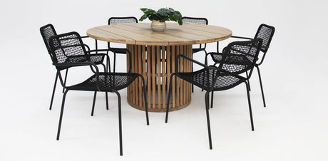 Carella Bahamas 7pc Dining Setting - Black