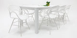 Dallas Fantail 9pc Dining Setting - White