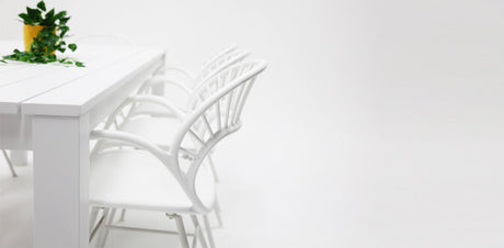 Dallas Fantail 9pc Dining Setting - White