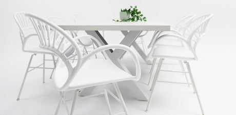 Drift Fantail 9pc Terrazzo Dining Setting