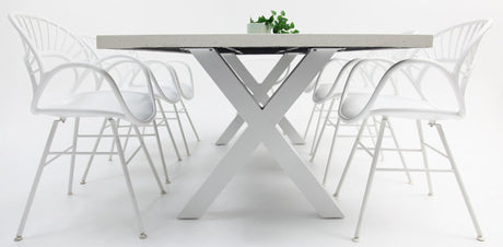Drift Fantail 9pc Terrazzo Dining Setting