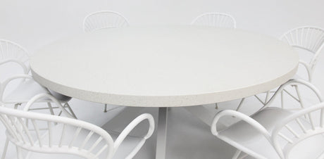Drift Fantail Round 7pc Terrazzo Dining Setting