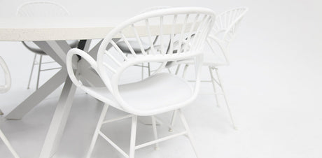 Drift Fantail Round 9pc Terrazzo Dining Setting