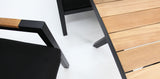 Esperance 4pc Lounge Setting with Sunbrella Fabric and Teak - Black