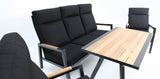 Esperance 4pc Lounge Setting with Sunbrella Fabric and Teak - Black