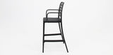 Frankie Resin Barstool with Arms - Black