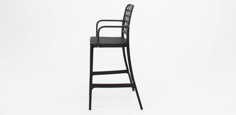 Frankie Resin Barstool with Arms - Black
