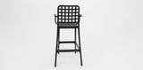 Frankie Resin Barstool with Arms - Black