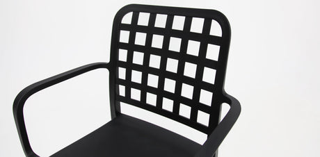 Frankie Resin Barstool with Arms - Black