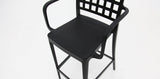 Frankie Resin Barstool with Arms - Black