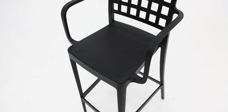 Frankie Resin Barstool with Arms - Black