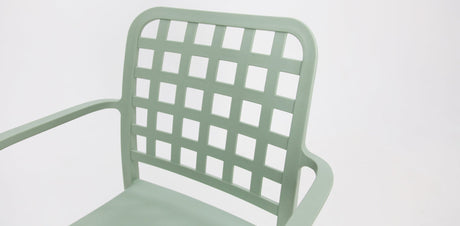 Frankie Resin Barstool with Arms - Green