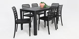 Frankie Azura 7pc Dining Set Armless - Black