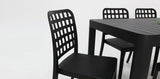 Frankie Azura 7pc Dining Set Armless - Black