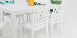 Frankie Azura 7pc Dining Set Armless - White