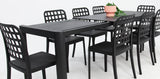 Frankie Azura 9pc Dining Set ARMLESS - Black