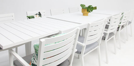 Eclipse Mayfair 11pc Extension Dining Setting - White