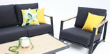 Milton 4pc Aluminium Lounge Setting - Black