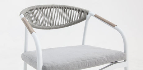 Octavia Aluminium Stacking Chair - White