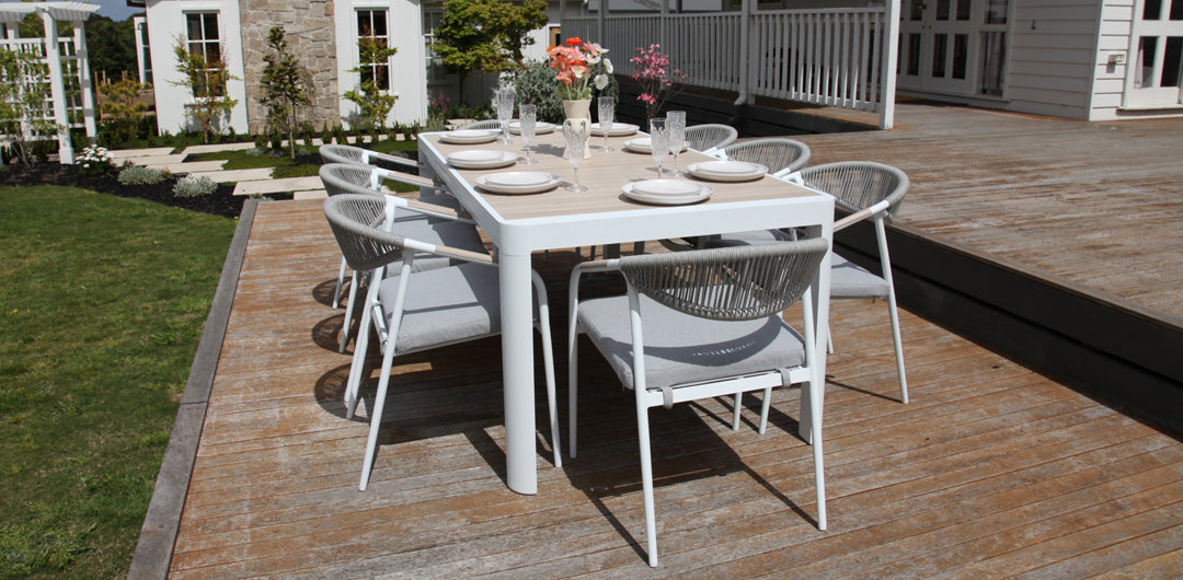Octavia 11pc Extendable Dining Setting - White