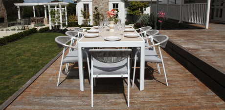 Octavia 11pc Extendable Dining Setting - White