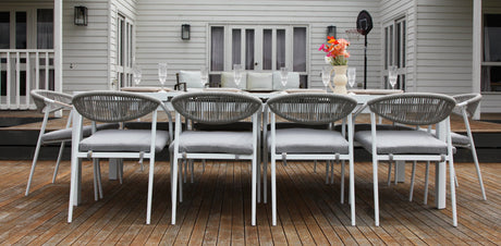 Octavia 11pc Extendable Dining Setting - White