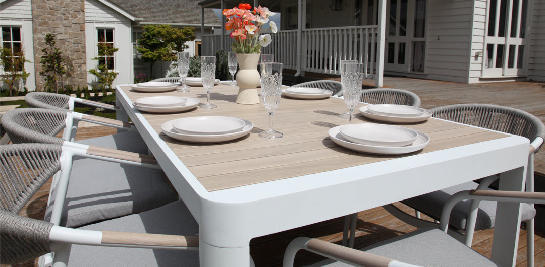 Octavia 11pc Extendable Dining Setting - White